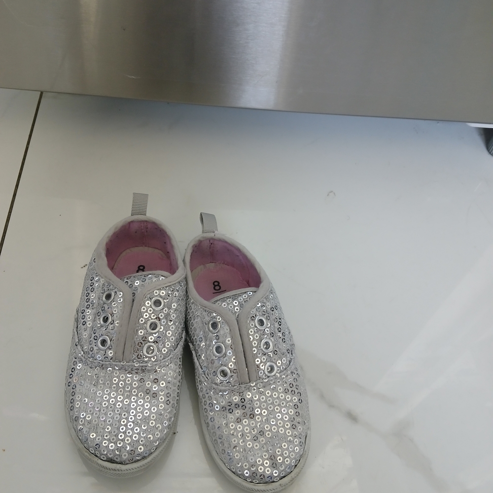 Sparkle Slip-On Kids Shoes in Silver